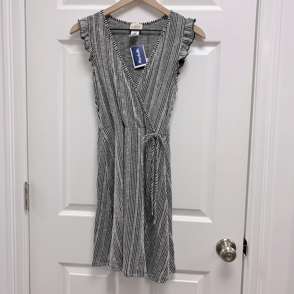 Black and White striped Dress